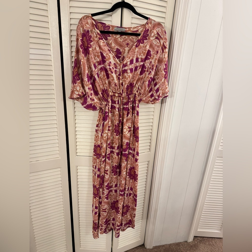World Market Pink and Orange Maxi Dress